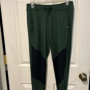 Abercrombie kids active joggers, green & black color block, size 15/16